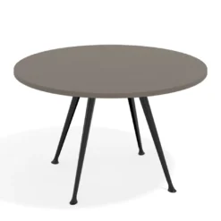 Mesa de juntas redonda, diametro 130, patas de aluminio, estructura negra
