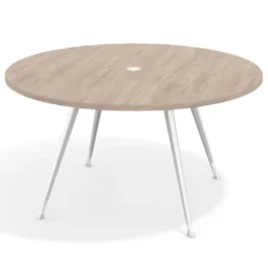 Mesa de juntas redonda, diametro 150, patas de aluminio, estructura cromada