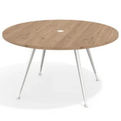 Mesa de juntas redonda, diametro 150, patas de aluminio, estructura cromada