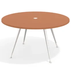 Mesa de juntas redonda, diametro 150, patas de aluminio, estructura cromada