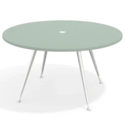 Mesa de juntas redonda, diametro 150, patas de aluminio, estructura cromada