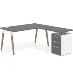 Mesa de oficina con cajones Arki, frontales de melamina