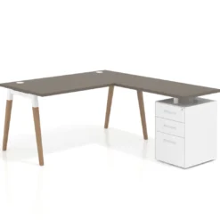 Mesa de oficina con cajones Arki, frontales de metal