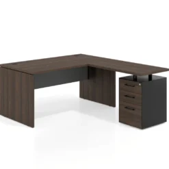 Mesa de Oficina con cajones Work Plus fondo 80, frontales melamina estructura mistral
