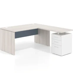 Mesa de Oficina con cajones Work Plus fondo 80, frontales de metal estructura california