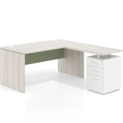 Mesa de Oficina con cajones Work Plus fondo 80, frontales de metal estructura california
