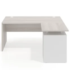 Mesa de Oficina con cajones Work Plus fondo 80, ala corta, frontales de metal diseño monocolor