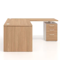 Mesa de Oficina con cajones Work Plus fondo 80, frontales melamina diseño monocolor