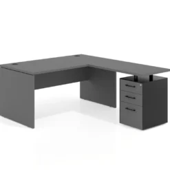 Mesa de Oficina con cajones Work Plus fondo 80, frontales melamina diseño monocolor