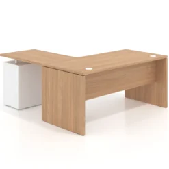 Mesa de Oficina con cajones Work Plus fondo 80, frontales melamina diseño monocolor