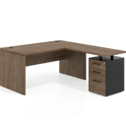 Mesa de Oficina con cajones Work Plus fondo 80, frontales melamina diseño monocolor
