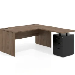 Mesa de Oficina con cajones Work Plus fondo 80, frontales de metal diseño monocolor