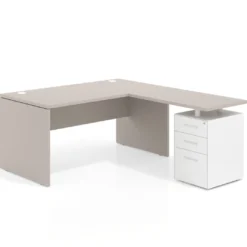 Mesa de Oficina con cajones Work Plus fondo 80, frontales de metal diseño monocolor
