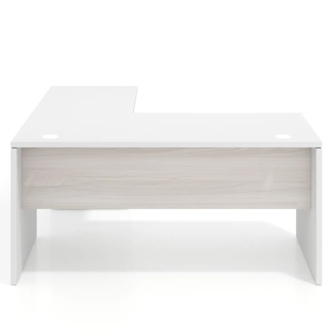 Mesa de Oficina con cajones Work Plus fondo 80, frontales melamina estructura blanco mate