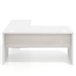 Mesa de Oficina con cajones Work Plus fondo 80, frontales melamina estructura blanco mate