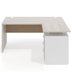 Mesa de Oficina con cajones Work Plus, ala corta, fondo 80, frontales melamina diseño rayado