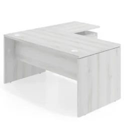 Mesa de Oficina con cajones Work Plus, ala corta, fondo 80, frontales melamina diseño monocolor