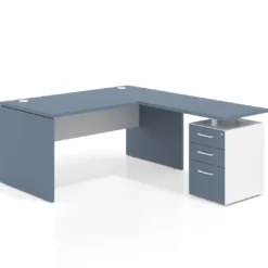 Mesa de Oficina con cajones Work Plus fondo 80, frontales melamina diseño bicolor