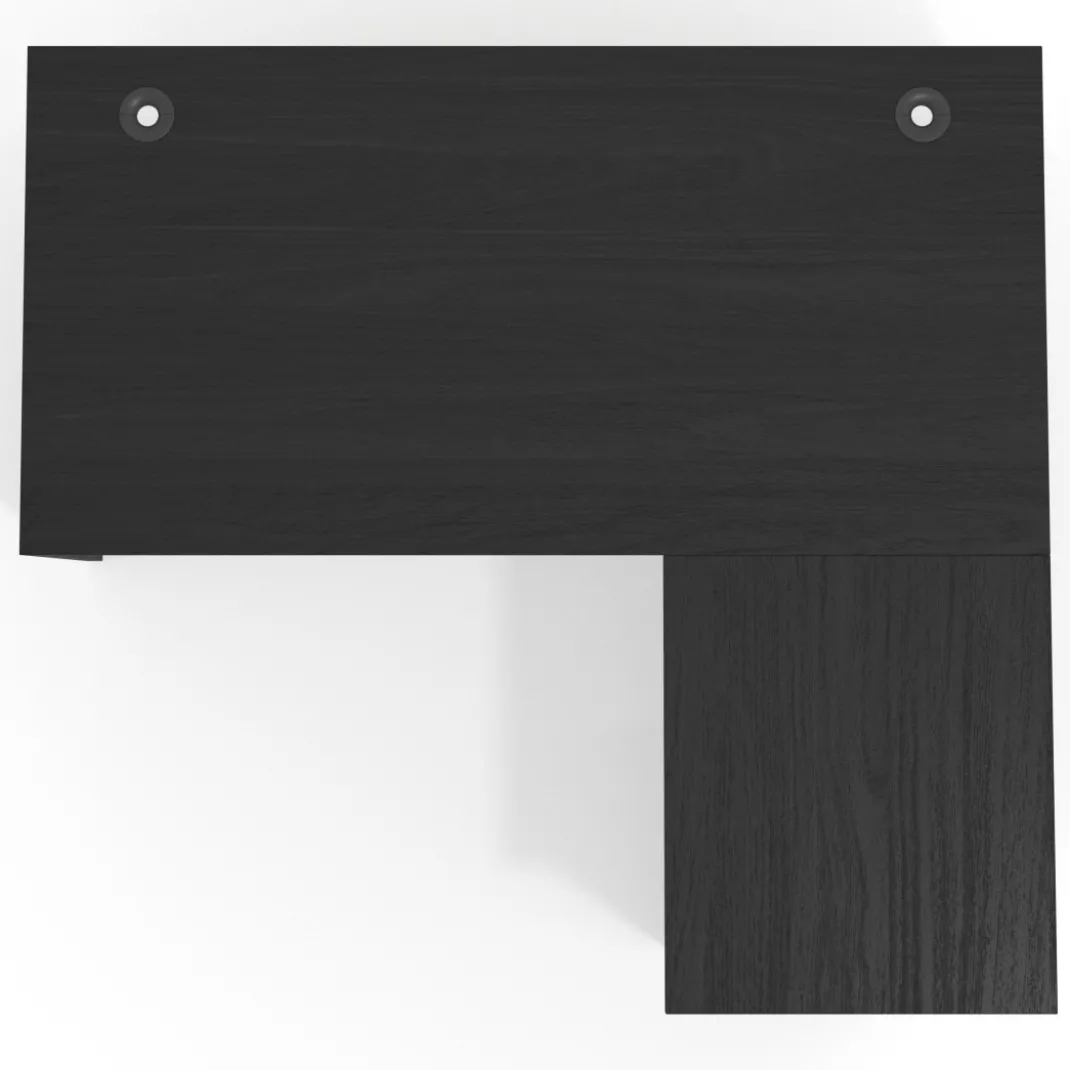 Mesa de Oficina con cajones Work Plus fondo 80, ala corta, frontales de metal estructura bocamina