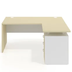 Mesa de Oficina con cajones Work Plus, ala corta, fondo 80, frontales melamina diseño bicolor