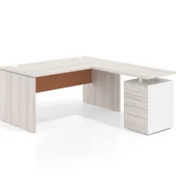 Mesa de Oficina con cajones Work Plus fondo 80, frontales melamina estructura california