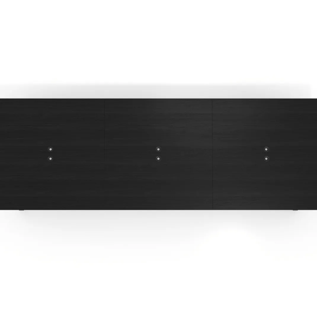 Mesa de oficina coworking triple UvePro fondo 166, cantos rectos, estructura negra