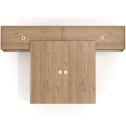 Mesa de oficina doble con pedestal estantes Kube, encimera única, estructura blanca