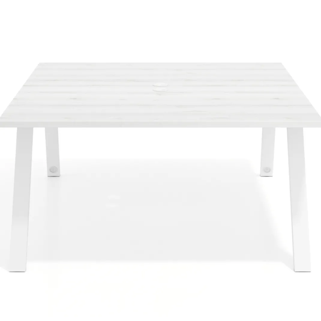 Mesa de oficina doble UvePro fondo 166, cantos rectos, estructura blanca