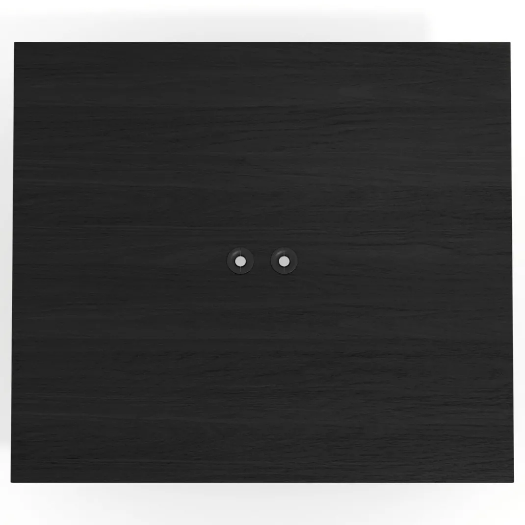 Mesa de oficina doble UvePro fondo 142, cantos rectos, estructura negra/madera