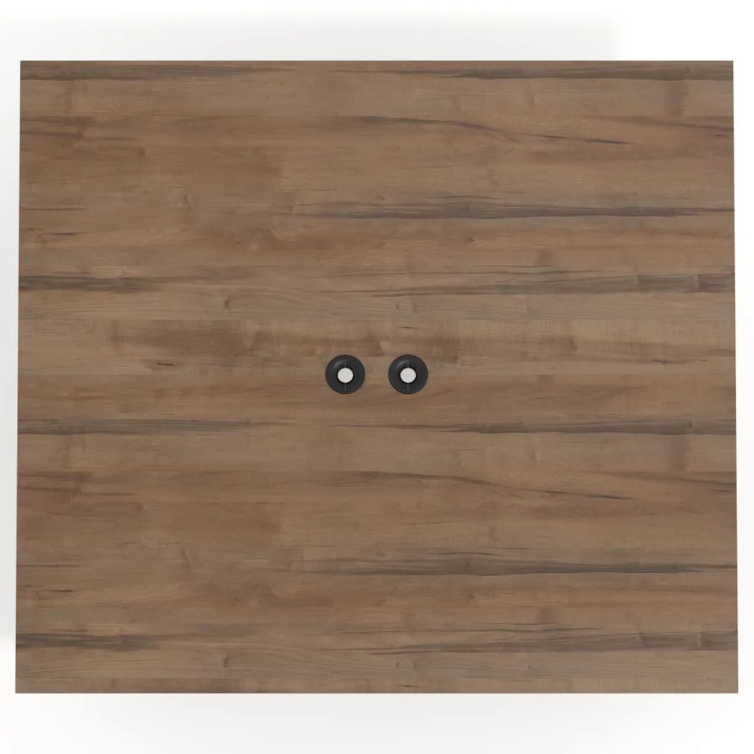 Mesa de oficina doble UvePro fondo 142, cantos rectos, estructura negra