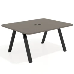Mesa de oficina doble UvePro fondo 126, cantos redondeados, estructura negra