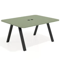 Mesa de oficina doble UvePro fondo 126, cantos redondeados, estructura negra