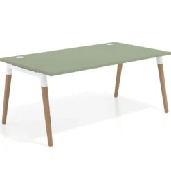 Mesa de oficina ejecutiva Arki, patas de madera, fondo 100cm