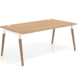 Mesa de oficina ejecutiva Arki, patas de madera, fondo 100cm