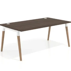 Mesa de oficina ejecutiva Arki, patas de madera, fondo 100cm
