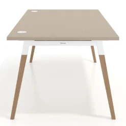 Mesa de oficina ejecutiva Arki, patas de madera, fondo 100cm