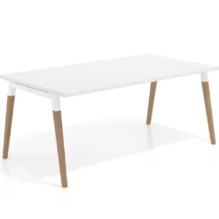 Mesa de oficina ejecutiva Arki, patas de madera, fondo 100cm