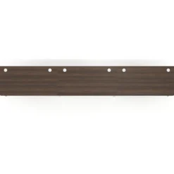 Mesa de oficina en continuidad Arki triple con bordes redondeados, fondo 80cm