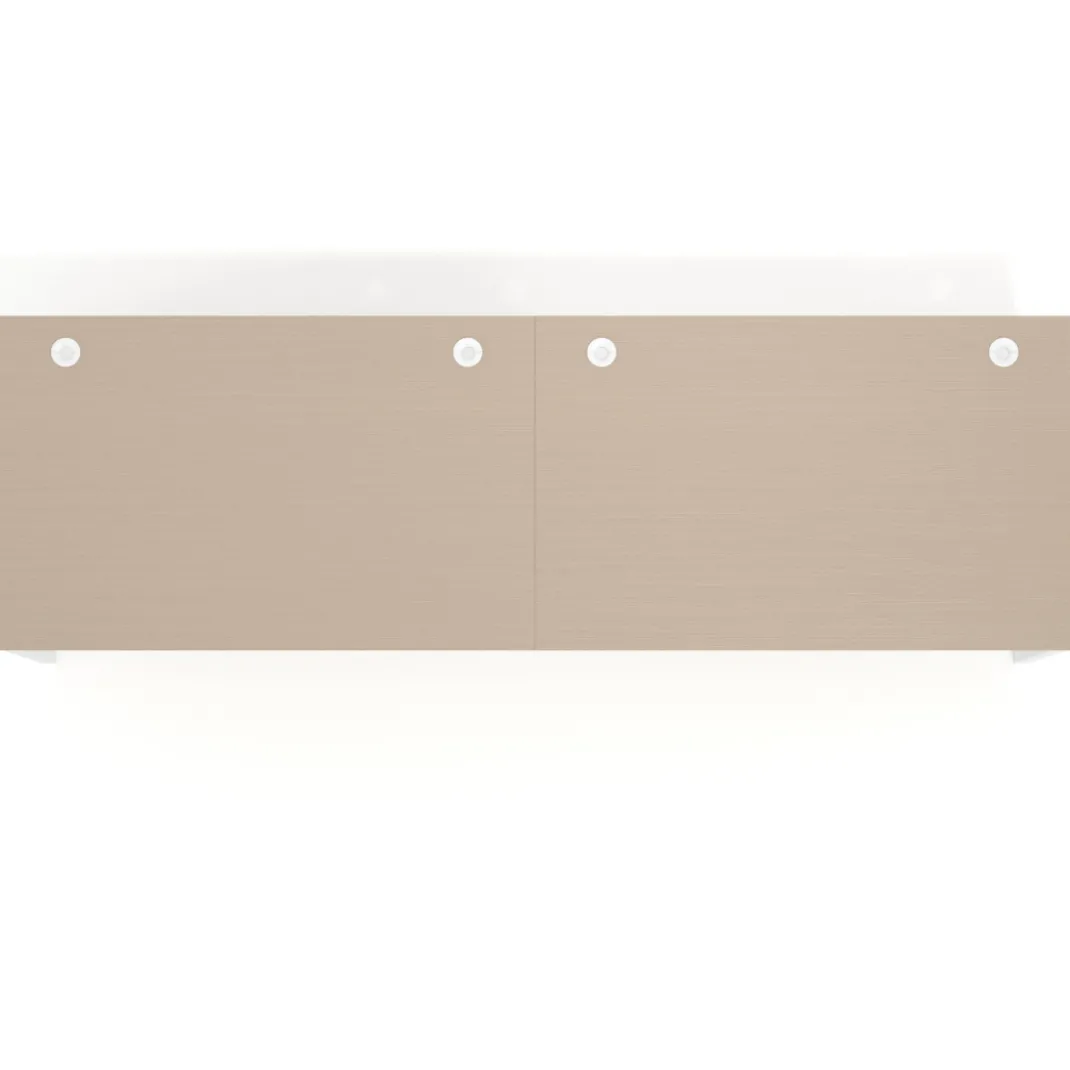 Mesa de oficina en continuidad progresiva doble Kube, fondo 100cm, estructura blanca