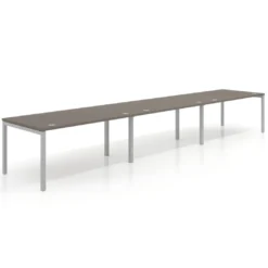 Mesa de oficina en continuidad progresiva triple Kube, fondo 100cm, estructura aluminio