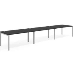 Mesa de oficina en continuidad progresiva triple Kube, fondo 100cm, estructura aluminio