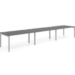 Mesa de oficina en continuidad progresiva triple Kube, fondo 100cm, estructura aluminio