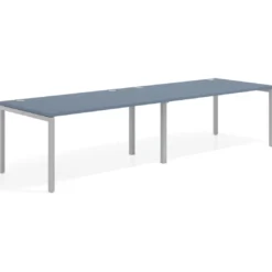 Mesa de oficina en continuidad progresiva doble Kube, fondo 100cm, estructura aluminio