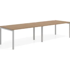 Mesa de oficina en continuidad progresiva doble Kube, fondo 100cm, estructura aluminio