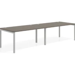 Mesa de oficina en continuidad progresiva doble Kube, fondo 100cm, estructura aluminio