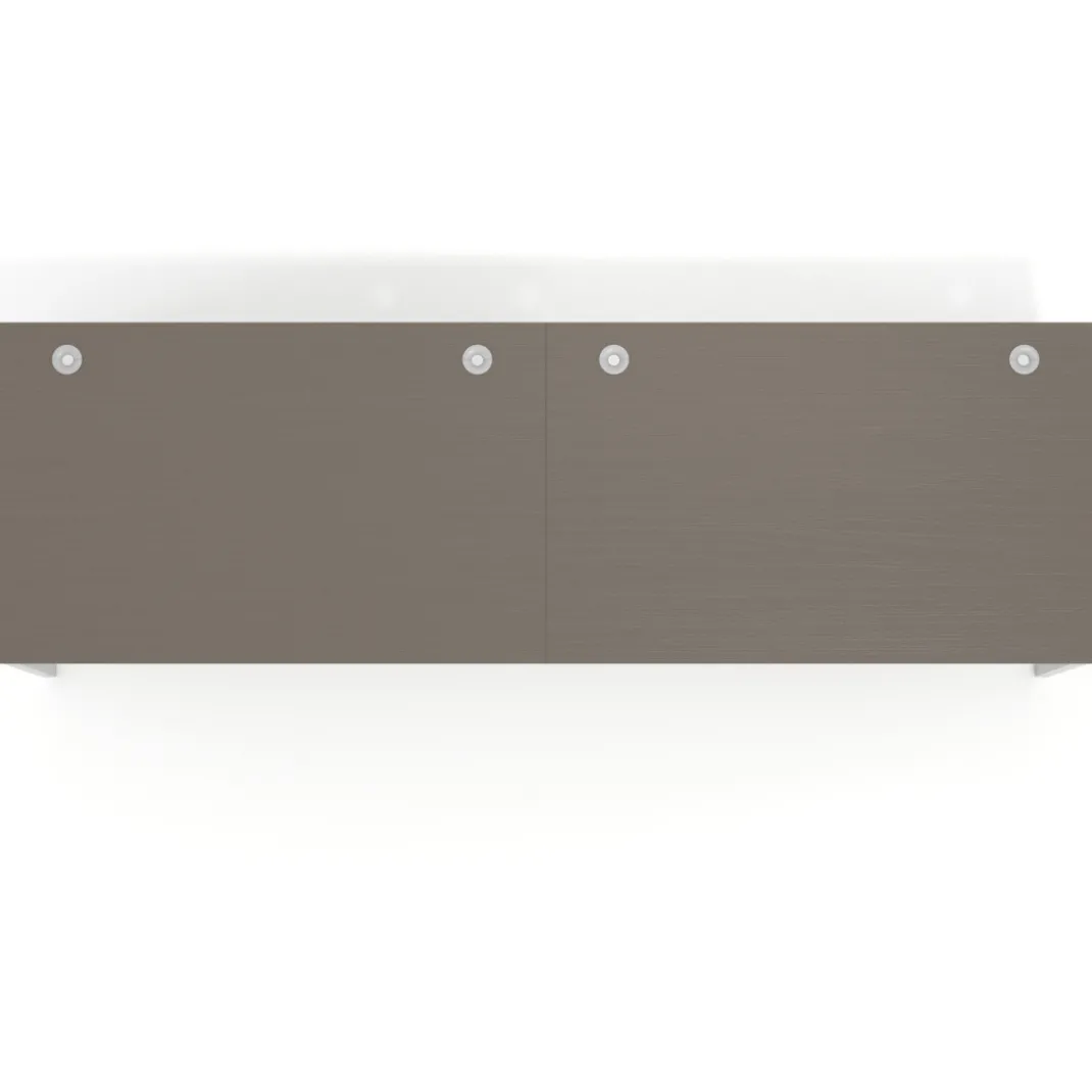 Mesa de oficina en continuidad progresiva doble Kube, fondo 100cm, estructura aluminio