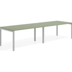 Mesa de oficina en continuidad progresiva doble Kube, fondo 100cm, estructura aluminio