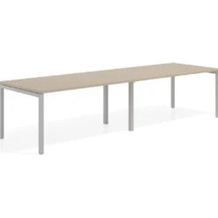 Mesa de oficina en continuidad progresiva doble Kube, fondo 100cm, estructura aluminio