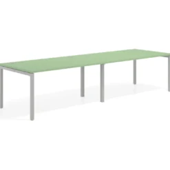 Mesa de oficina en continuidad progresiva doble Kube, fondo 100cm, estructura aluminio