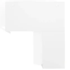 Mesa de oficina en L Kube fondo 80cm con ala, estructura blanca